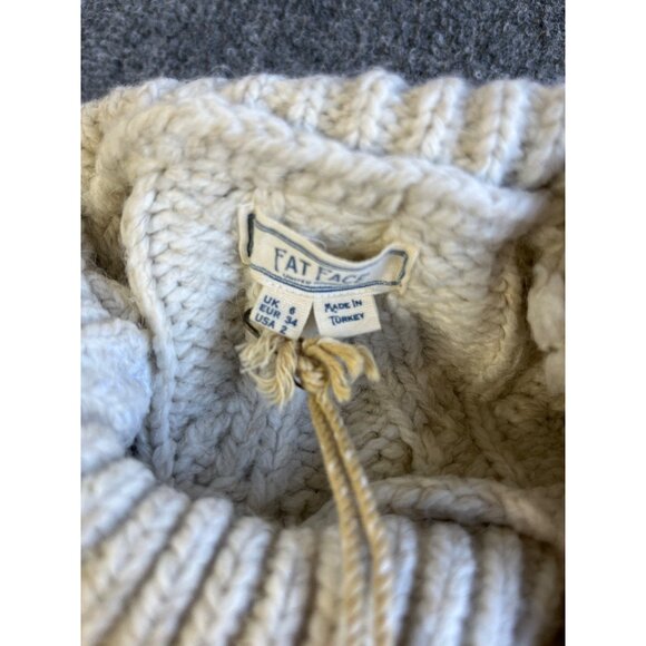 Fat Face Womens NWT Cable Knit Jumper Sweater Ivory UK 8 Euro 34  US 2 - Picture 5 of 10